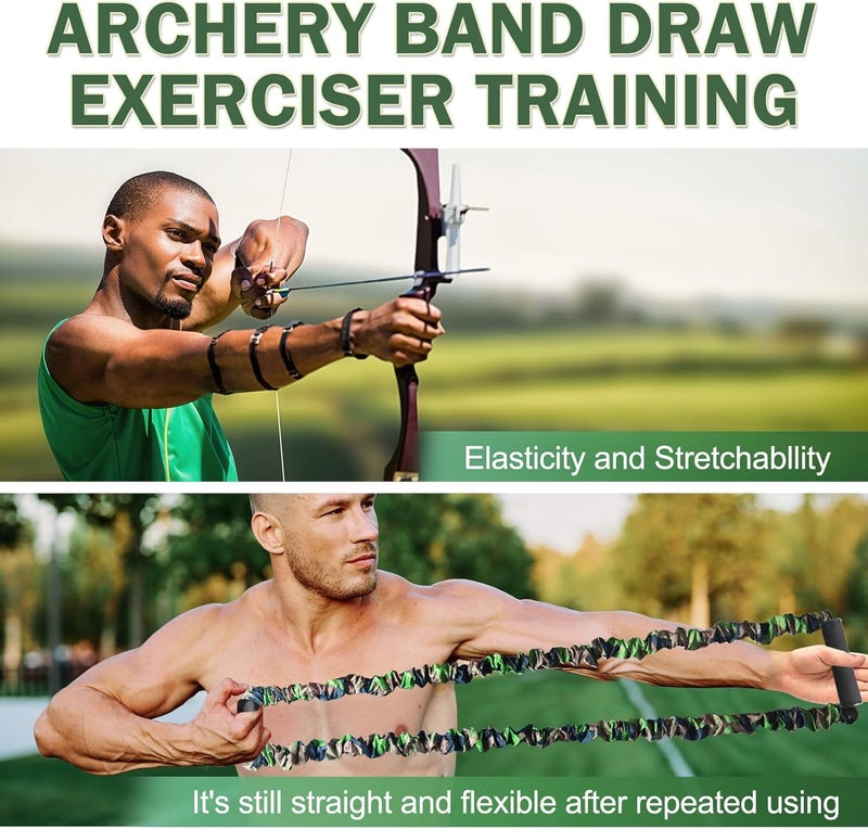AzReference Archery Bow Trainer, 25 45 55 Lbs Archery Band Draw Exerciser Training, Rubber Strength Training Bands for Recurve Bow Compound Shooting Beginner Experts - Image 4